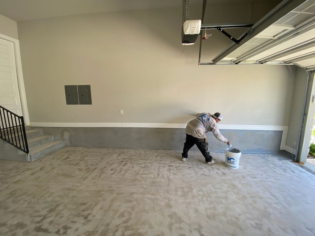 Turndowns and risers will receive the polyurea base coat and flakes first.