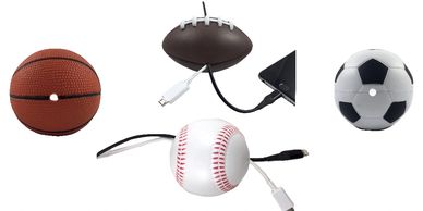 Sport Charger Cord Holder Football Soccer Basketball Baseball