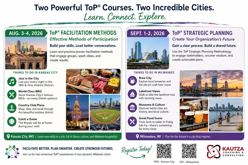 Flyer for TFM and TSP training by Kautza Coaching & Consulting.
