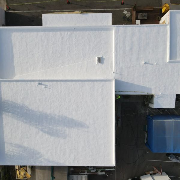 New Spray Foam Roof installed with Acrylic coating on commercial property in La Jolla, California