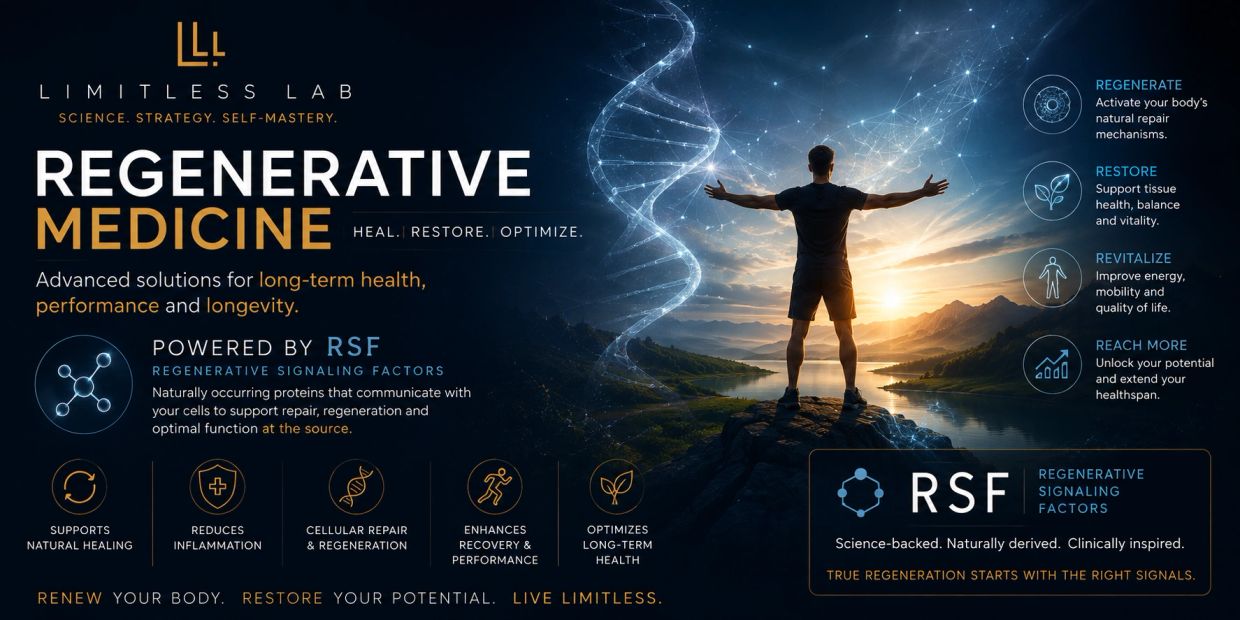 Regenerative medicine by Limitless Lab using RSF for health optimization.