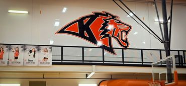 Large wall wrap of a Kennewick High School lion