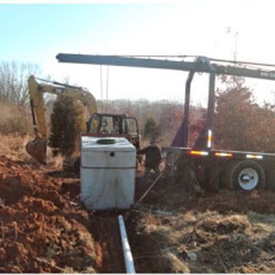 Septic system installation being performed in Mount Vernon, IL
