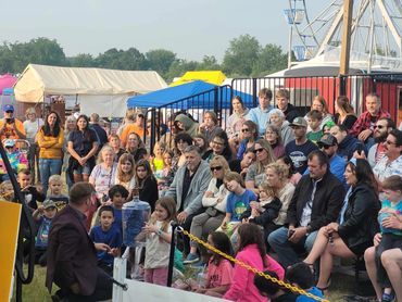 Jonathon LaChance wows the crowd with stunning magic and comedy at the Hamburg Family Funfest.