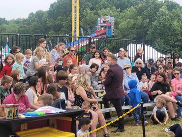 Jonathon LaChance wows the crowd with stunning magic and comedy at the Hamburg Family Funfest.
