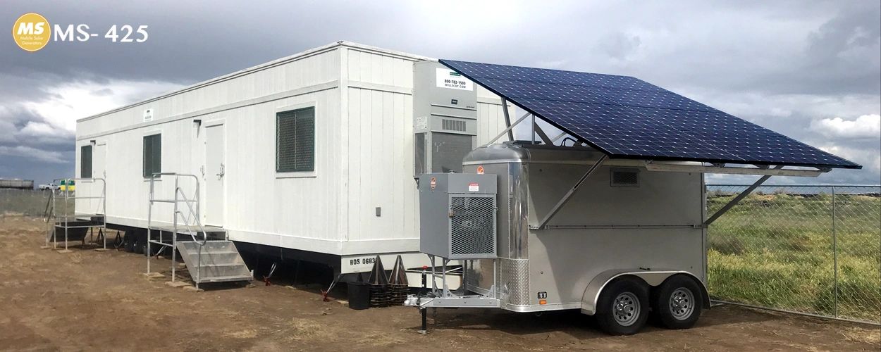 solar generator powering construction trailer