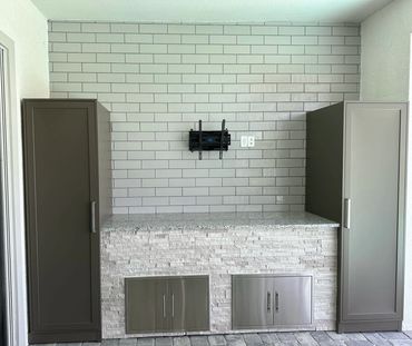 Outdoor storage and tv remodeling