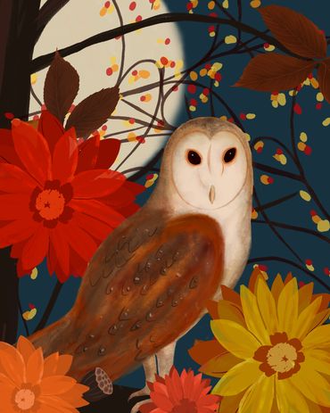 Barn owl - from the Harvest Moon collection - Michelle Ingari