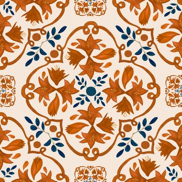 Gold Amaryllis pattern from the Winterblooms collection - Michelle Ingari