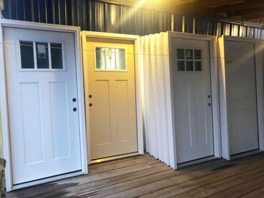 Timeless Shaker exterior doors finished and unfinished offered by Budget Sales.