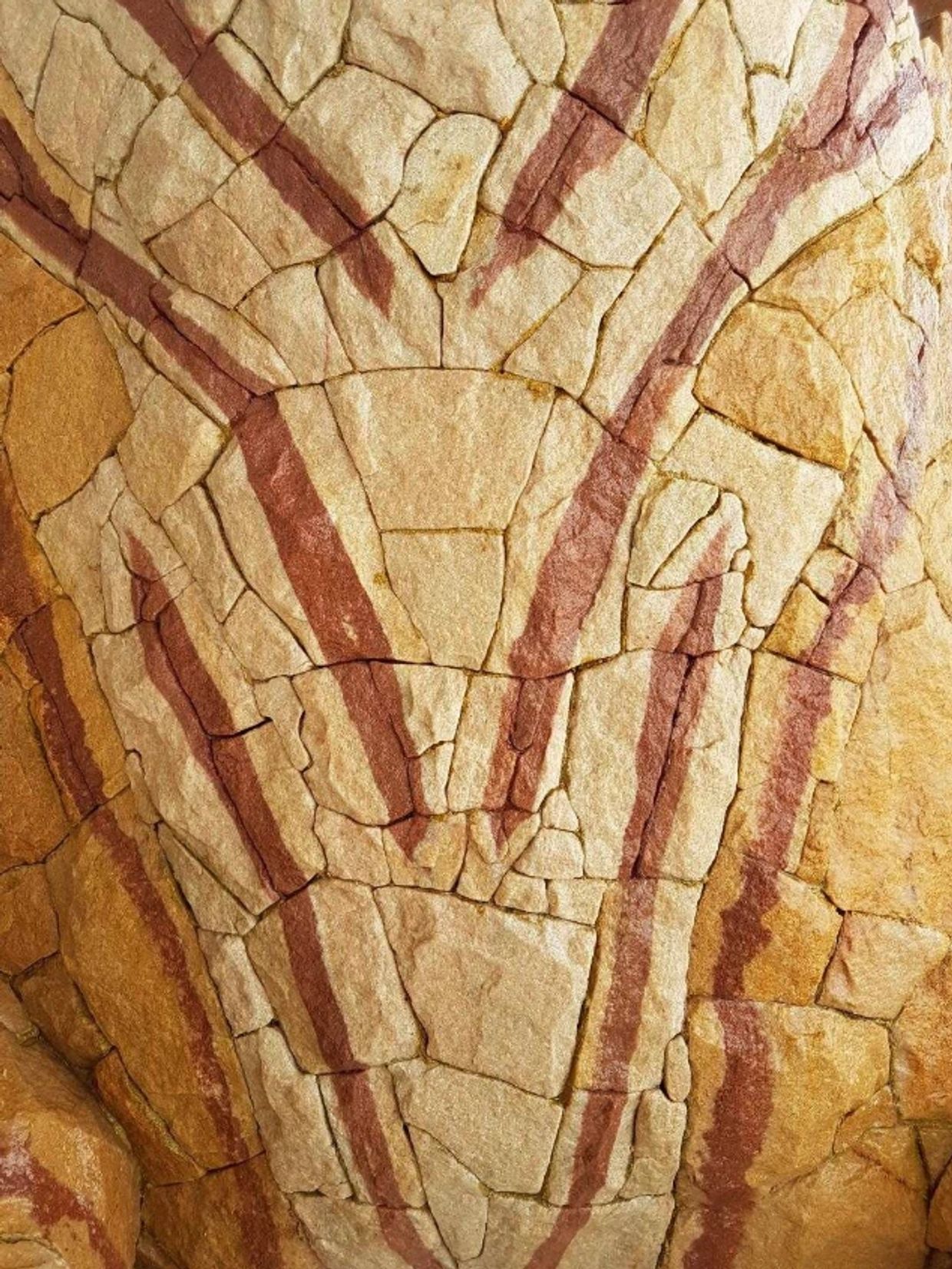 Cal the Stoner close up detail of an Intricarved stone sculpture, The Andamooka Tiger.