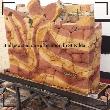 Cal the Stoner completed a residency in The Laneway Artspace, St Kilda. Progress photo Stone River#7