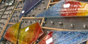 Insulated Glass Units created using glass art