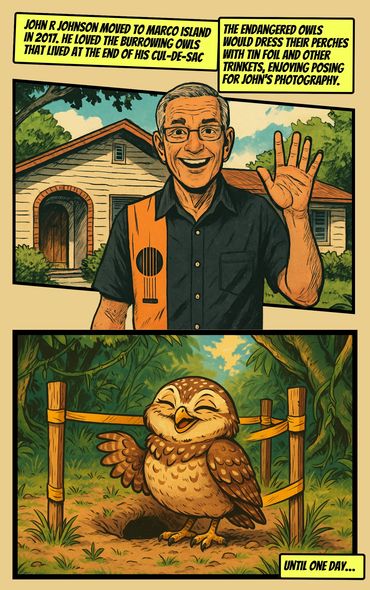 IGUANA HUNTER GOOD MORNING MARCO COMIC John meets the burrowing owl