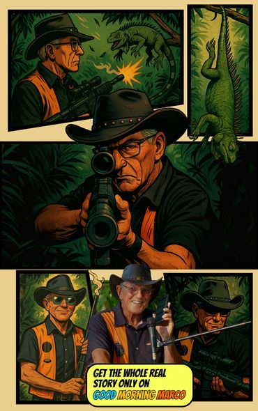 IGUANA HUNTER GOOD MORNING MARCO COMIC END john shooting iguanas