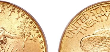 Obverse and reverse of a 1911 $20 gold coin featuring Liberty and an eagle.