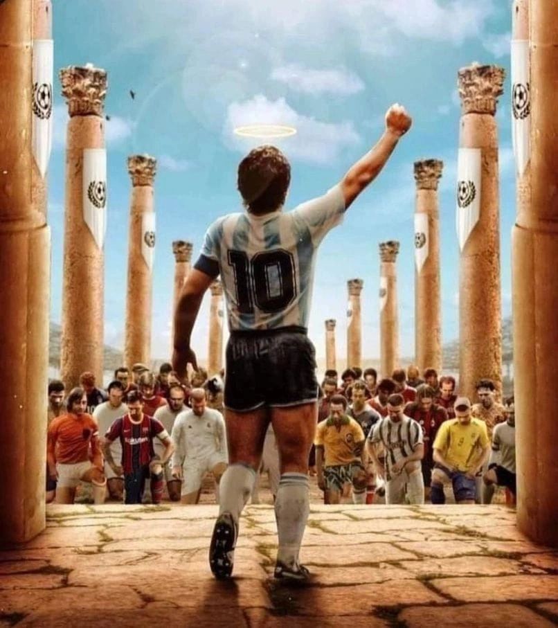 Hommage à un joueur de football légendaire avec un halo.