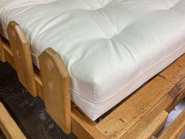 futon bed loveseat sofa custom mattress RV tiny home cotton foam cover tufted comfortable durable 