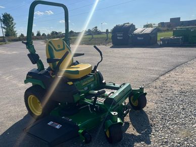 A riding lawn mower.