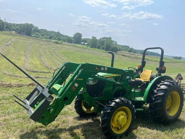 A green tractor in Buchanan, Michigan.