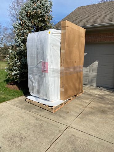 A hot tub ready to be delivered