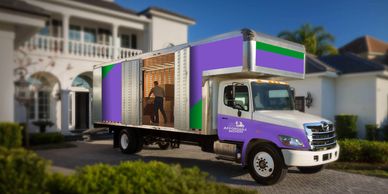 Well maintained fleet of moving trucks.