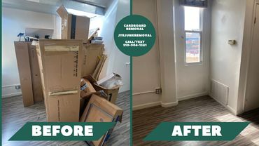 Before and after of a cardboard box picture