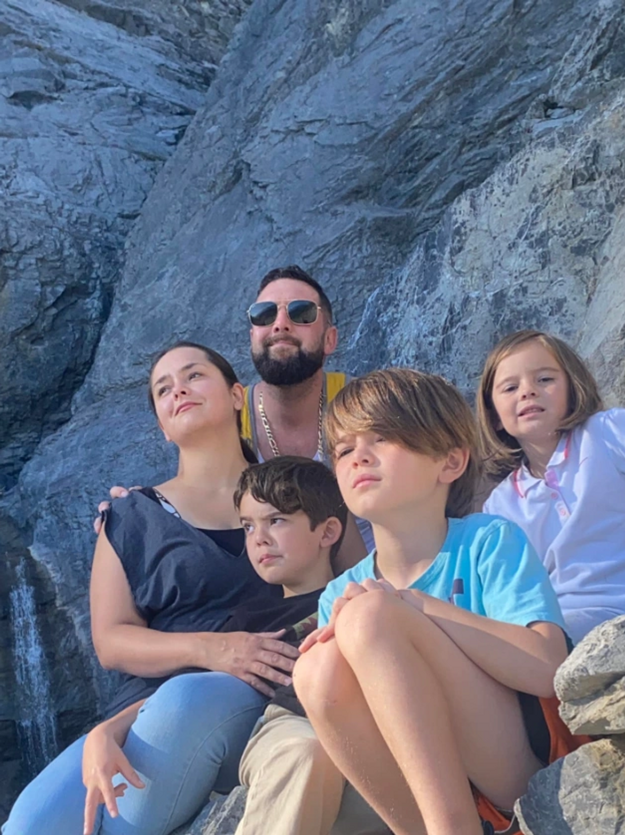 Doula and family on a mountain climb
