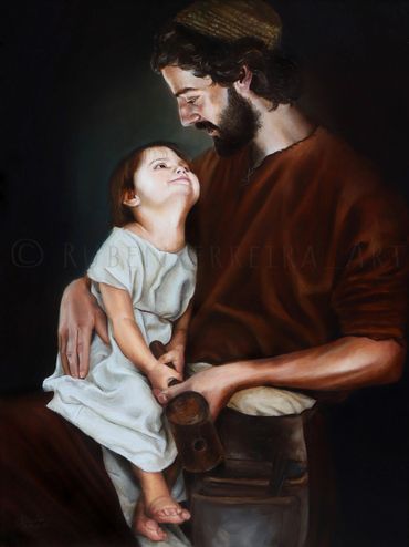 Saint Joseph with Child Jesus
Oil on canvas