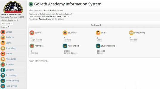 Goliath IT school management system software 