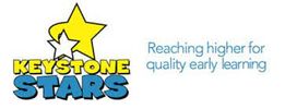 Logo for Keystone Stars, which has a tagline reading, "Reaching higher for quality early learning."