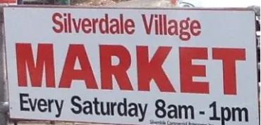 Sign for Silverdale Village Market every Saturday.