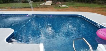 Hump Back Kidney Pool with Custom Seating & Ledges