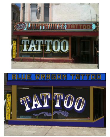 Signage Redesign Blue Dragon Tattoo San Francisco CA