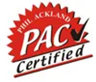 PAC Certified Official Ackland logo in red and white.
