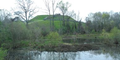 Great Temple Mound at Ocmulgee Mounds National Historic Park, located in Macon, Georgia