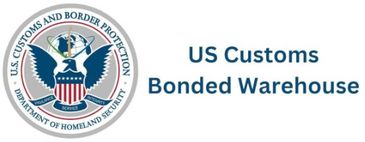 Logo and text for US Customs Bonded Warehouse.