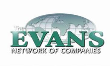 Logo of The Evans Network of Companies with a globe background.