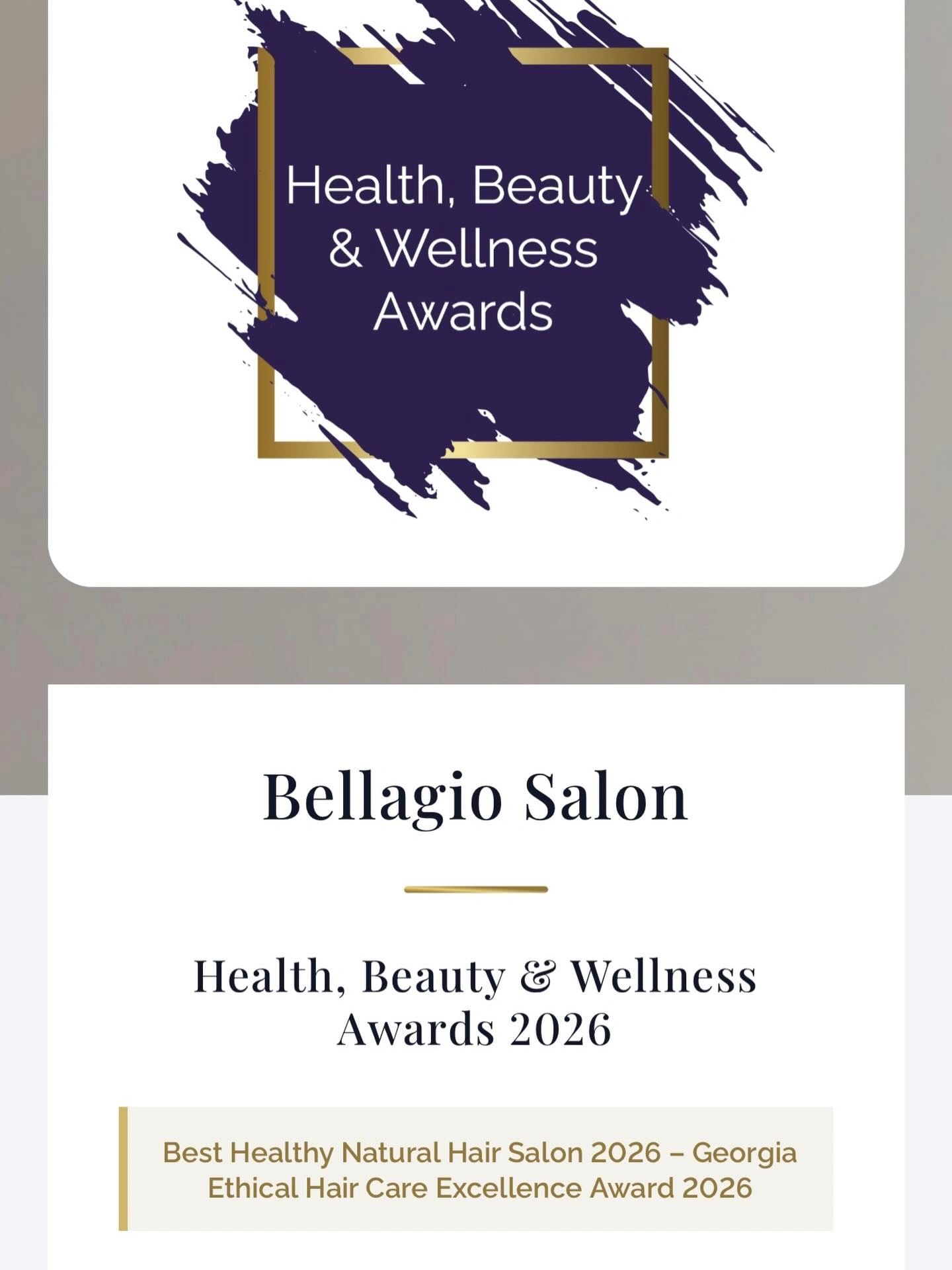 Bellagio Salon wins Health, Beauty & Wellness Awards 2026.