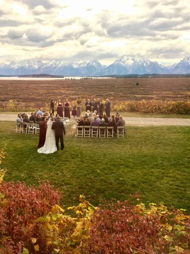 Fall wedding in Grand Teton National Park.