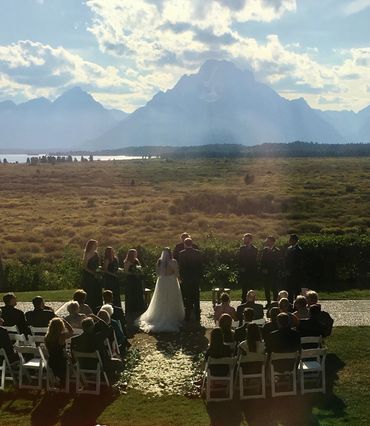 Wedding at Jackson Lake Lodge in Grand Teton National Park.