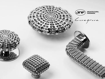 JNF Lovegrove chrome hardware collection, award-winning knobs and handles, German Design Award 2025.