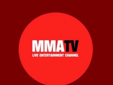 Logo for MMA TV live entertainment channel with social media handle.