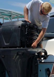 Yamaha outboard service done by a technician at Cather Marine Inc. 