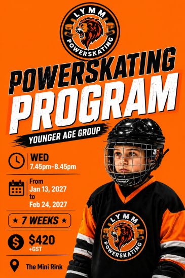 PowerSkating program for younger kids starting Jan 13, 2027.