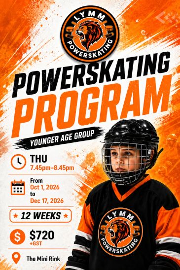 Powerskating program for younger kids starting October 2026.