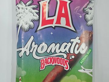 LA Aromatic Backwoods cigar packaging with palm trees.