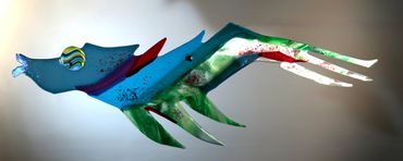 Title: Herman
Dimensions: 12″ H, 30″ W, 1″ D
Fused glass.