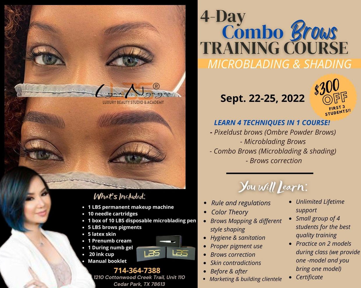 4 Techniques Eyebrows training. Pixeldust brows, Microblading, MicroShading and Brows correction.