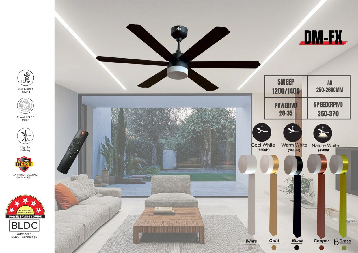 DM-FX BLDC Ceiling Fan – Digital Motors
DM-FX BLDC FAN High-performance DM-FX BLDC ceiling fan with